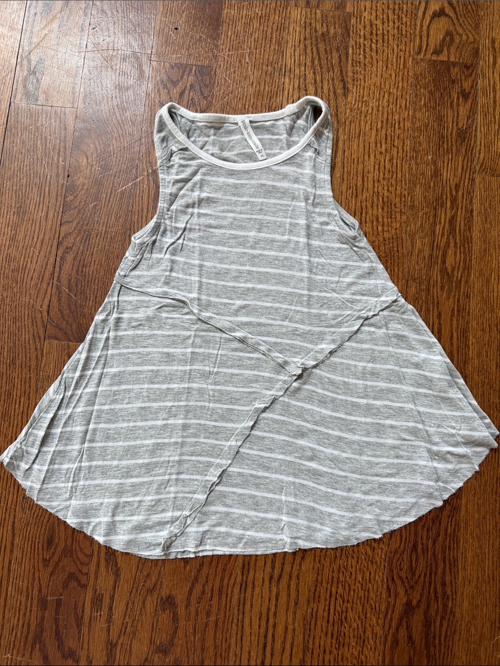 Pink Lemonade Gray Striped seamed swing  tank Top